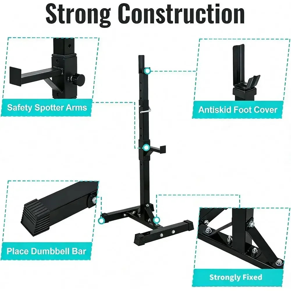 Versatile Squat And Bench Rack Stand For Home Gym 550lb