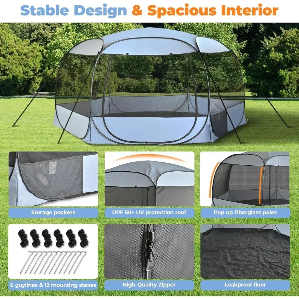 Limited-time promotionXXLarge Popup Portable Dog House 10'x10'x4.8'H Gazebo Kennel Playpen Pet Tent Sun Shade Shelter Travel Cam